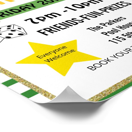 Patrick bunco night, bunco Party PTA Veranstaltung Poster (Ecke)