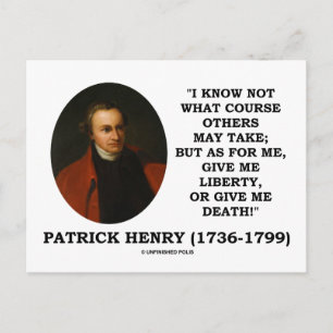 Patrick Henry gibt mir Freiheit oder Tod! Postkarte