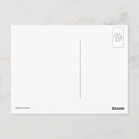 Patrick Henry Postkarte (Rückseite)