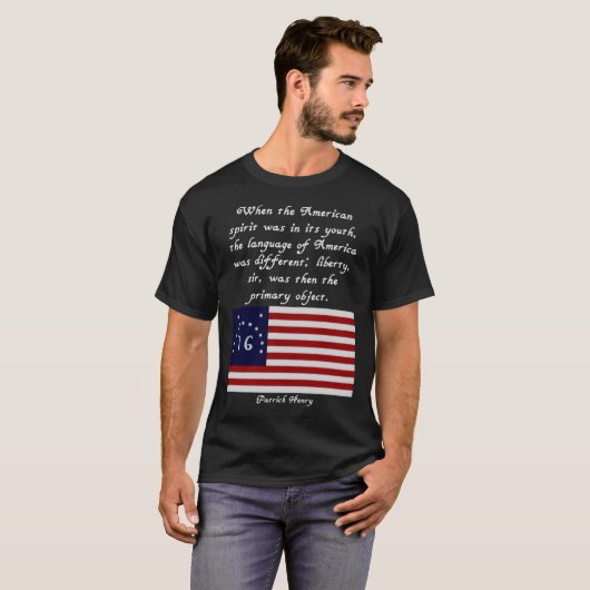 Patrick Henry Quote Flag T-Shirt V2 (Vorne ganz)