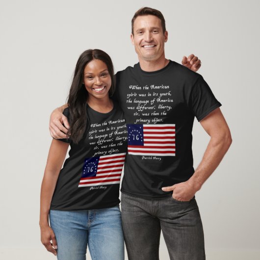 Patrick Henry Quote Flag T-Shirt V2 (Unisex)