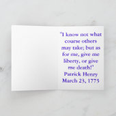 PATRICK HENRY QUOTE KARTE (Innenseite)