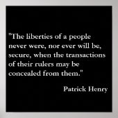 Patrick Henry Quote Poster (Vorne)