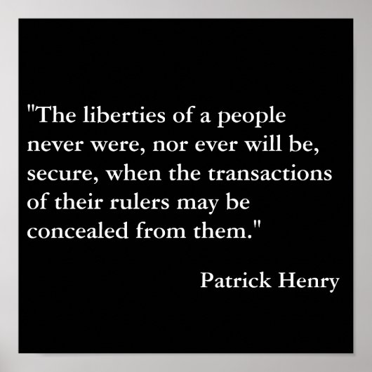Patrick Henry Quote Poster (Vorne)