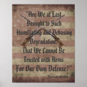 Patrick Henry Right to Bear Arms Quotation Poster (Vorne)