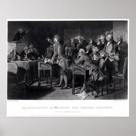 Patrick Henry vor der Virginia-Versammlung Poster (Vorne)