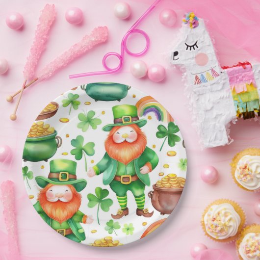 Patrick-Muster - Kobolde und Gold Pappteller (Party)