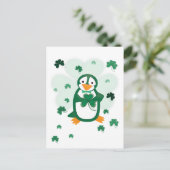 Patrick Penguin St. Patrick's Day Postcard Postkarte (Stehend Vorderseite)