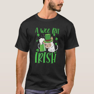 Patrick's Day Ein bisschen Irisch - Katze trinkt P T-Shirt