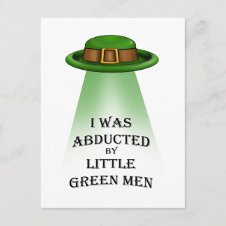 Patrick's Day, entführt von kleinen grünen Männern Postkarte