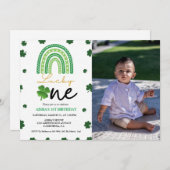 Patrick's Day First Birthday Party Glück Eins Part Einladung (Vorne/Hinten)