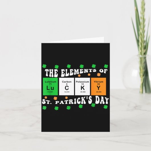 Patricks Day Funny Elements Of Lucky Periodic Tabl Karte (Vorderseite)