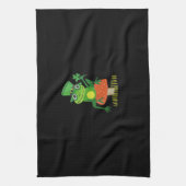 Patricks Day Funny Frog Kleeblatt Mushroom Cottage Geschirrtuch (Vertikal)
