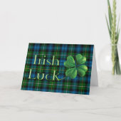 Patrick's Day "Irish Luck Tartan" Karte (Vorderseite)