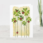 Patrick's Day Klee & Ladybugs Karte (Vorderseite)