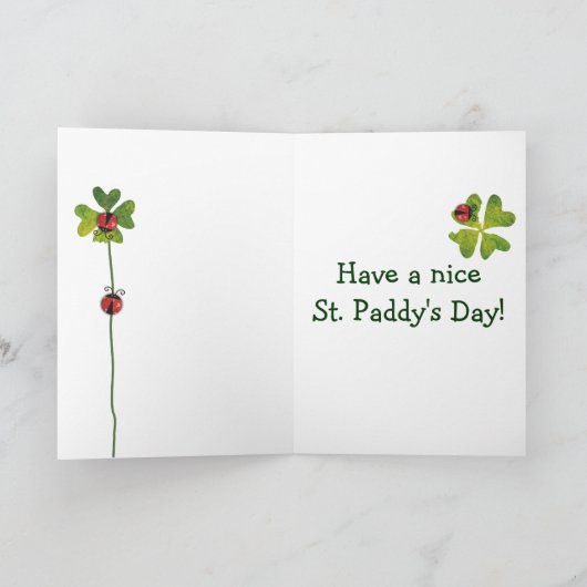 Patrick's Day Klee & Ladybugs Karte (Innenseite)