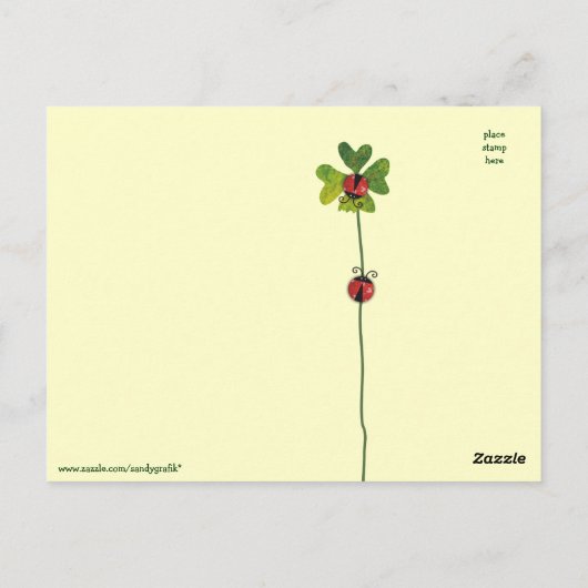 Patrick's Day Klee & Ladybugs Postkarte (Rückseite)