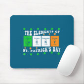 Patrick's Day Lustige Elemente des Glücks Perioden Mousepad (Mit Mouse)