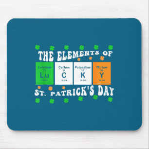 Patrick's Day Lustige Elemente des Glücks Perioden Mousepad