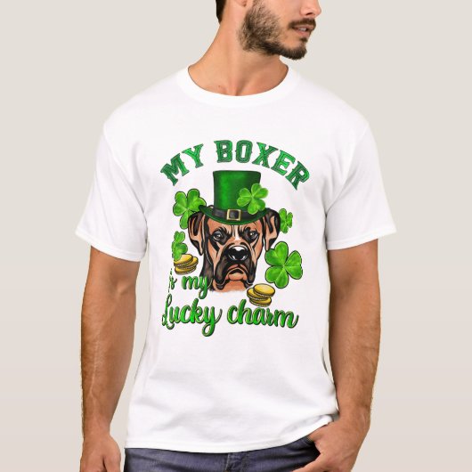 Patrick's Day mein Boxer ist mein Glück T-Shirt (Vorderseite)