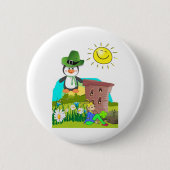 Patrick's Day Pinguin Leprechaun Button (Vorderseite)