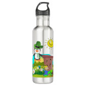 Patrick's Day Pinguin Leprechaun Edelstahlflasche (Vorderseite)