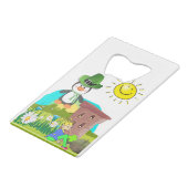 Patrick's Day Pinguin Leprechaun Geldbeutel Flaschenöffner (Rückseite Schrägansicht)