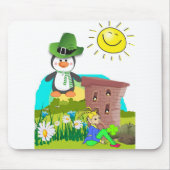Patrick's Day Pinguin Leprechaun Mousepad (Vorne)