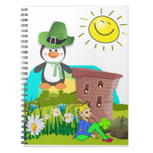 Patrick's Day Pinguin Leprechaun Notizblock