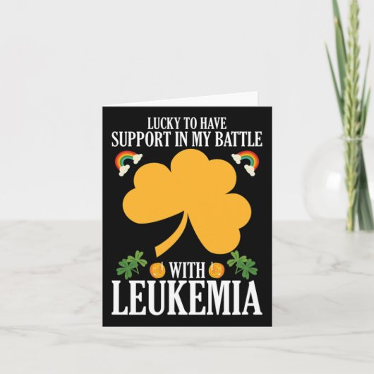 Patricks Day Vierblättriges Kleeblatt Leukemia Awa Karte (Vorderseite)