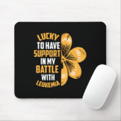 Patricks Day Vierblättriges Kleeblatt Leukemia Awa Mousepad (Mit Mouse)
