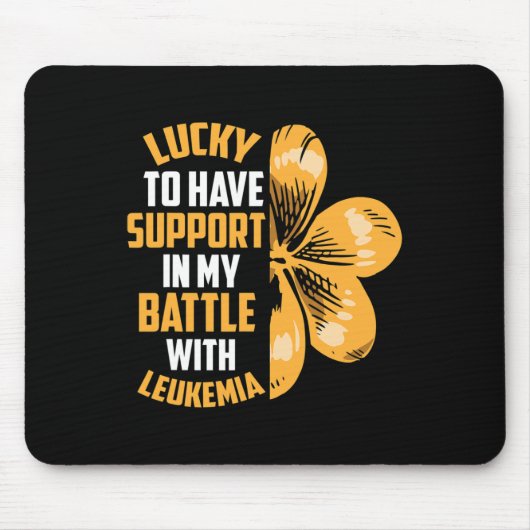 Patricks Day Vierblättriges Kleeblatt Leukemia Awa Mousepad (Vorne)