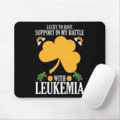 Patricks Day Vierblättriges Kleeblatt Leukemia Awa Mousepad (Mit Mouse)