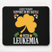 Patricks Day Vierblättriges Kleeblatt Leukemia Awa Mousepad (Vorne)