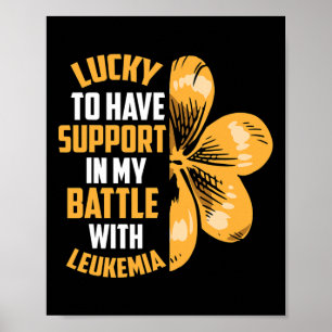 Patricks Day Vierblättriges Kleeblatt Leukemia Awa Poster