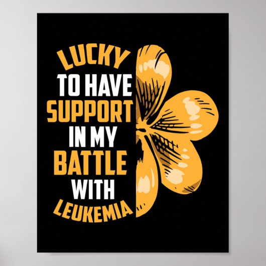 Patricks Day Vierblättriges Kleeblatt Leukemia Awa Poster (Vorne)