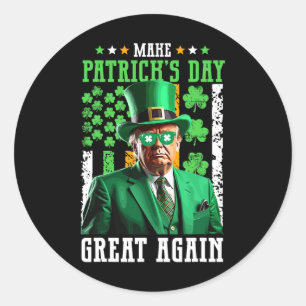 Patrick's Day wieder zum Vintagen Trump St Pa Runder Aufkleber