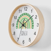 Patrick's Rainbow und Name Clock Patrick's Girls Uhr (Winkel)