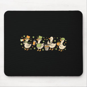 Patricks Tag, lustige Gans, Kleeblatt, Bier-Gesche Mousepad