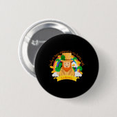 Patricks Vierblättriges Kleeblatt Leprechaun Leuke Button (Vorne & Hinten)