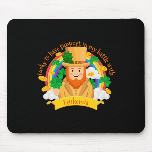 Patricks Vierblättriges Kleeblatt Leprechaun Leuke Mousepad (Vorne)