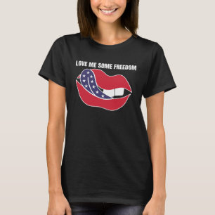 Patriot American Liebe Me some Freedom USA Tongue  T-Shirt