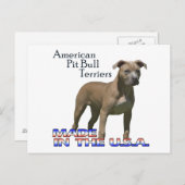 Patriot American Pit Bull Terrier (APBT) Postcard Postkarte (Vorne/Hinten)