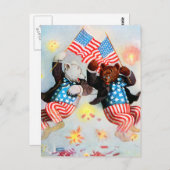 Patriot-Bär feiern den amerikanischen Postkarte (Vorne/Hinten)