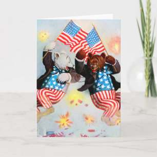 Patriot Bear feiert den Unabhängigkeitstag Karte