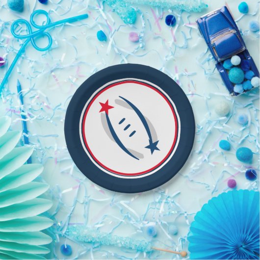 Patriot Blue/Red/White Football 7" Paper Teller (Party)