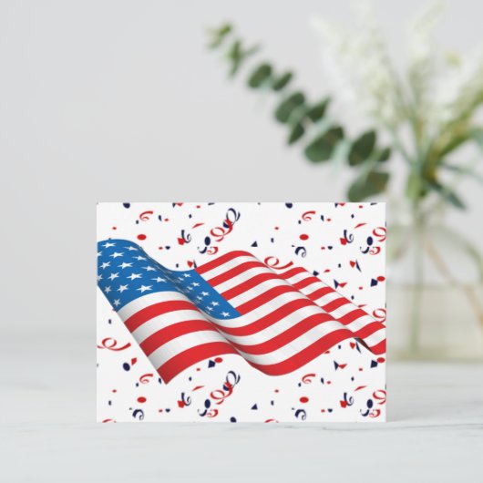 Patriot Confetti Feiertagspostkarte (Stehend Vorderseite)