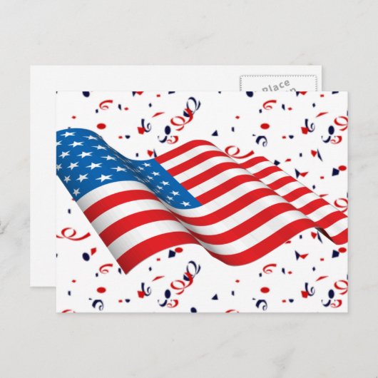 Patriot Confetti Feiertagspostkarte (Vorne/Hinten)