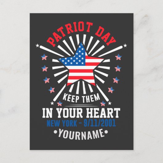 Patriot Day Vergessen Sie niemals den 11. Septembe Postkarte (Vorderseite)