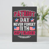 Patriot Day Vergiss nie 9 11 RSVP Karte (Stehend Vorderseite)